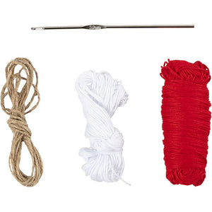 Mini Craft Kit Crocheting - Red & White Christmas Stockings