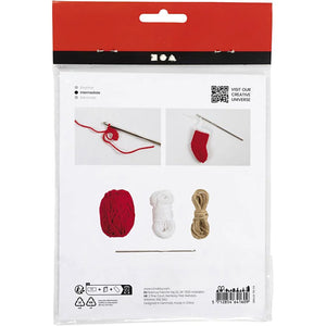 Mini Craft Kit Crocheting - Red & White Christmas Stockings