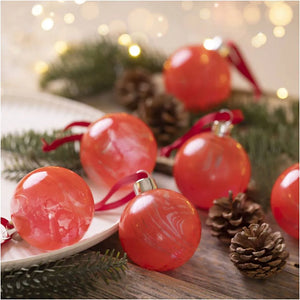 Craft Kit Christmas Baubles, Marbling, 1 pack