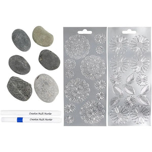 Mini Craft Kit Stone Decoration, blue, 1 pack