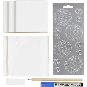 Mini Craft Kit Decoration - Blue Porcelain Coasters