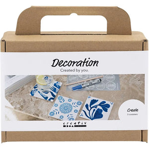 Mini Craft Kit Decoration - Blue Porcelain Coasters