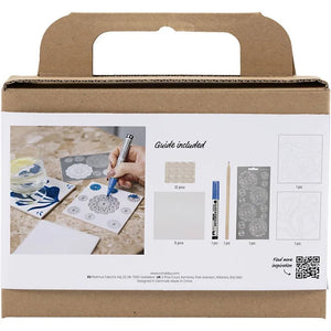 Mini Craft Kit Decoration - Blue Porcelain Coasters