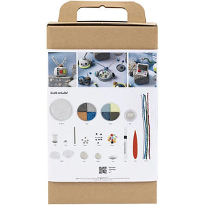 Craft Clay Modelling Kit - Robot (Blue, Grey, Red, Silver)