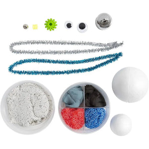 Creativ Mini Craft Clay Modelling Kit - Robots (Blue, Grey, Red)