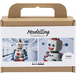 Creativ Mini Craft Clay Modelling Kit - Robots (Blue, Grey, Red)