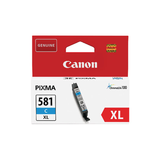 Canon CLI-581XL Inkjet Cartridge High Yield Cyan 2049C001