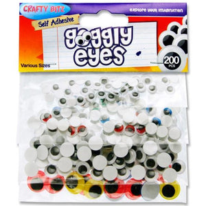 Wiggly Eyes - Assorted Colours (Pack of 200)