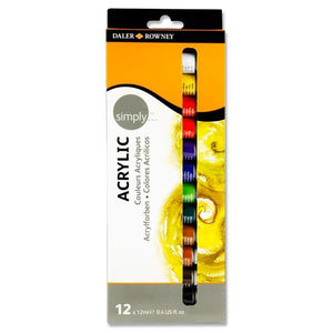 Daler Rowney 12x12ml Acrylic Paints