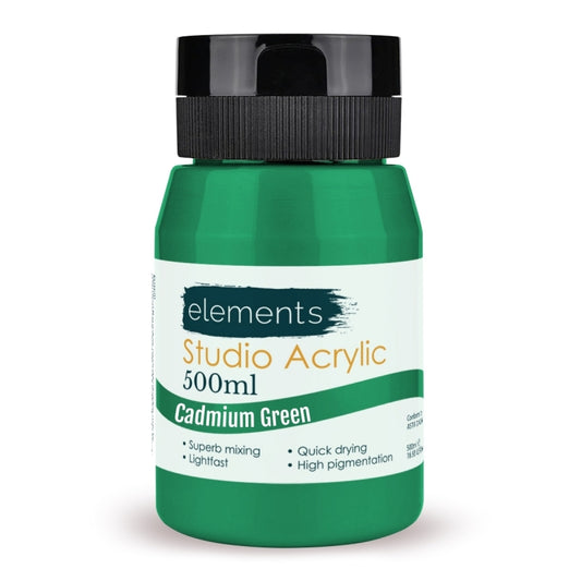 Elements Acrylic Paint in Cadmium Green (500ml)