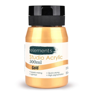 Elements Acrylic Paint in Gold (500ml)