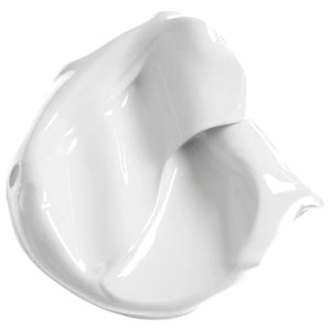 metallic white paint swatch on a white background