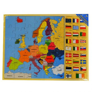 Europe Map & Flags Puzzle