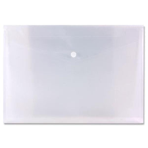 Premier A4 Button Document Wallets - Clear (Pack of 3)