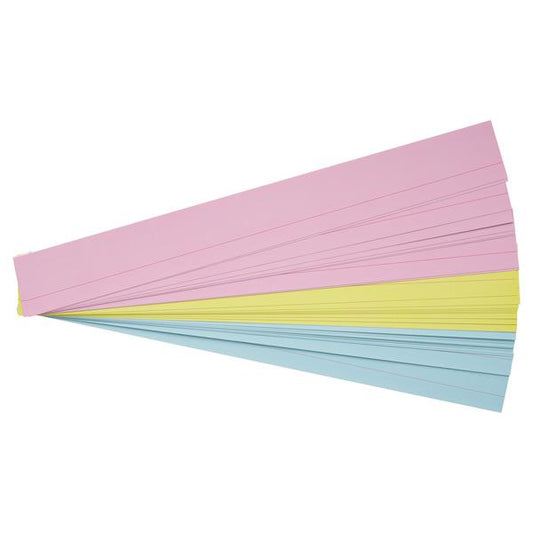 Pkt.30 Wipe-off Sentence Strips 3"x24" - Coloured