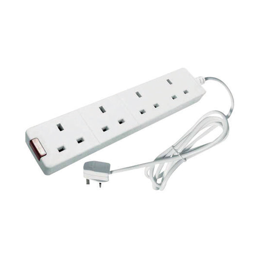CED 4-Way 13 Amp 5m Extension Lead White with Neon Light CEDTS4513M