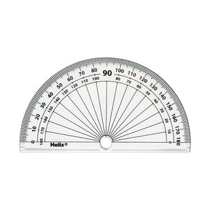 Helix 10cm 180 Degree Protractor Clear (Pack of 50) H02040