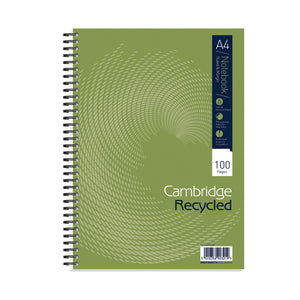 Cambridge Ruled Recycled Wirebound Notebook 100 Pages A4 (5 Pack) 400020196