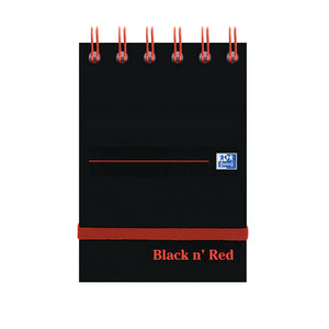 Black n' Red Wirebound Ruled Elasticated Notepad 140 Pages A7 (Pack of 5) 400050435