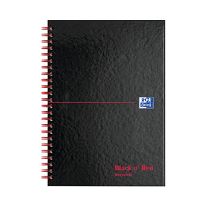 Black n' Red Wirebound Recycled Ruled Hardback Notebook A5 (Pack of 5) 100080113