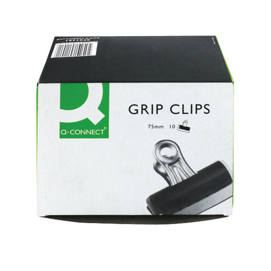 Q-Connect Grip Clip 75mm Black (Pack of 10) KF01291