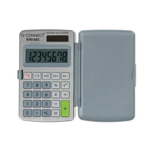 Q-Connect 8-Digit Pocket Calculator Extra Large Display 99x58x6mm KF01602