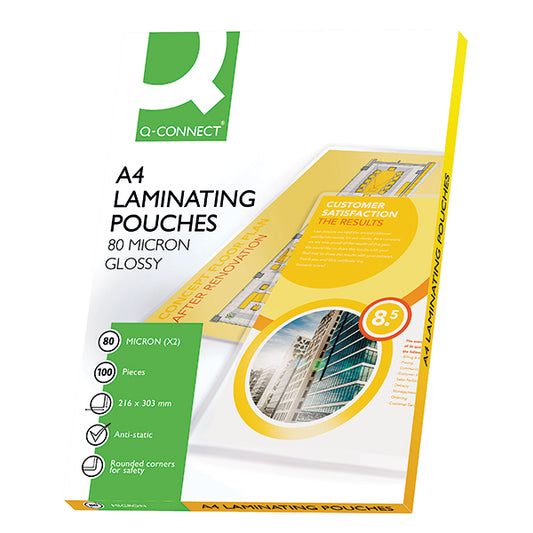 Q-Connect A4 Laminating Pouch 160 Micron (Pack of 100) KF04114
