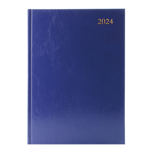 Desk Diary 2 Pages Per Day A4 Blue 2024 KF2A4BU24