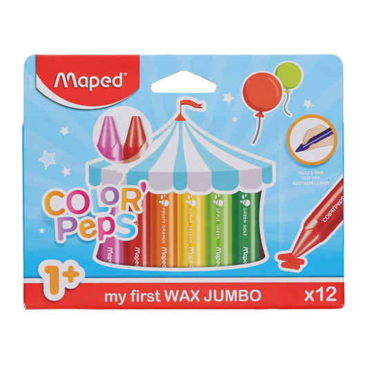 Maped 12 Colorpeps Wax Jumbo Crayons