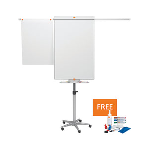 Nobo Piranha Mobile Flipchart and Drywipe Easel Blue/Silver 1901920