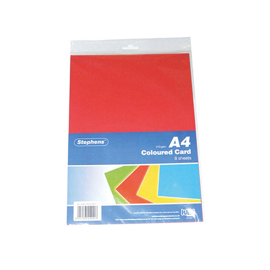 Stephens Assorted Coloured Card (Pack of 80) RS242451