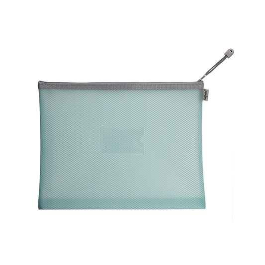 Snokpake EVA Mesh High Capacity Zippa Bag Foolscap Pastel Blue (Pack of 3) 15904