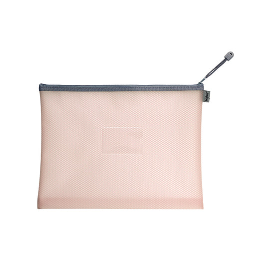 Snokpake EVA Mesh High Capacity Zippa Bag Foolscap Pastel Pink (Pack of 3) 15906