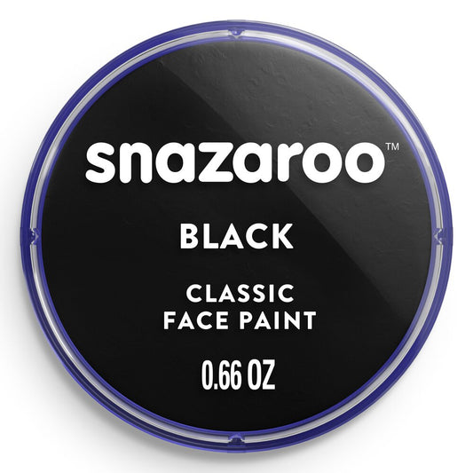Snazaroo black face paint container on a white background