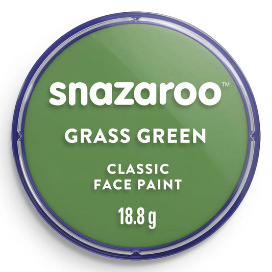 Snazaroo grass green face paint in a round pot