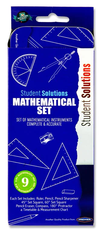 Student 9pce Maths Set - Blue