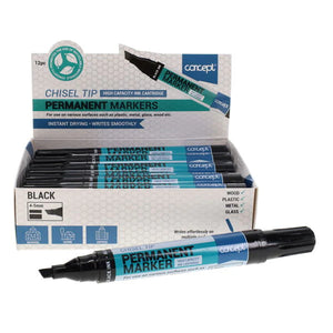 Chisel Tip Permanent Marker - Black (1 Marker)