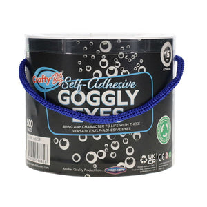 Tub 500 Self Adhesive Goggly Eyes - 15mm