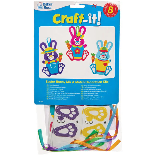 Easter Bunny Mix & Match Decoration Kits (8 Pack)