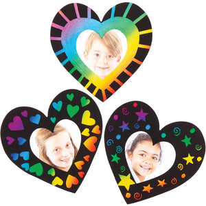 Heart Scratch Art Photo Frame Magnets (Pack of 10)