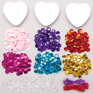 Heart Sequin Decoration Kits (Pack of 3)