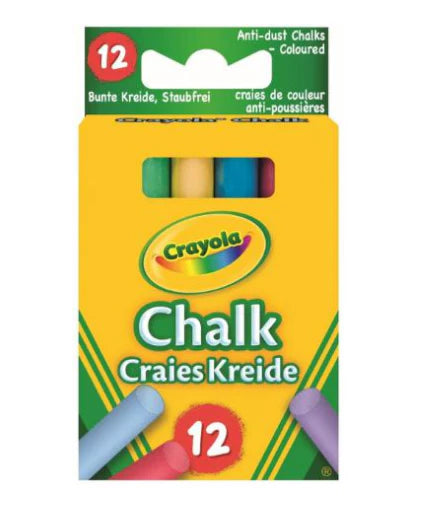 Crayola Anti Dust Coloured Chalk (12 Pack)