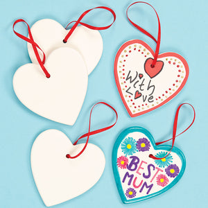 Heart Ceramic Decorations (Pack of 5)