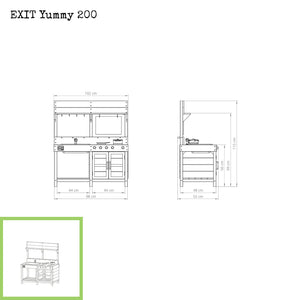 EXIT Yummy Wooden Outdoor Kitchen 200 - Natural