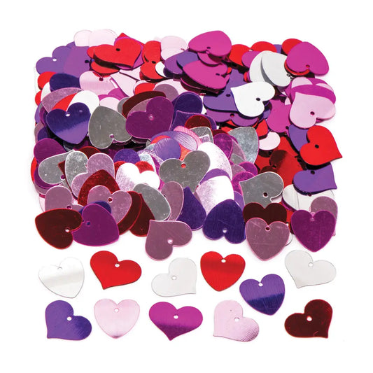 Baker Ross Heart Sequins (80g per Jar)