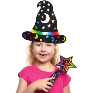 Witches & Wizards Scratch Art Hats & Wands (Pack o