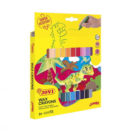 Jovi Jumbo Pack of Wax Crayons (24 Assorted Colours)