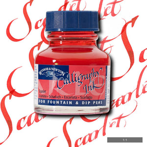 W&N CALLIGRAPHY INK 30ML SCARLET