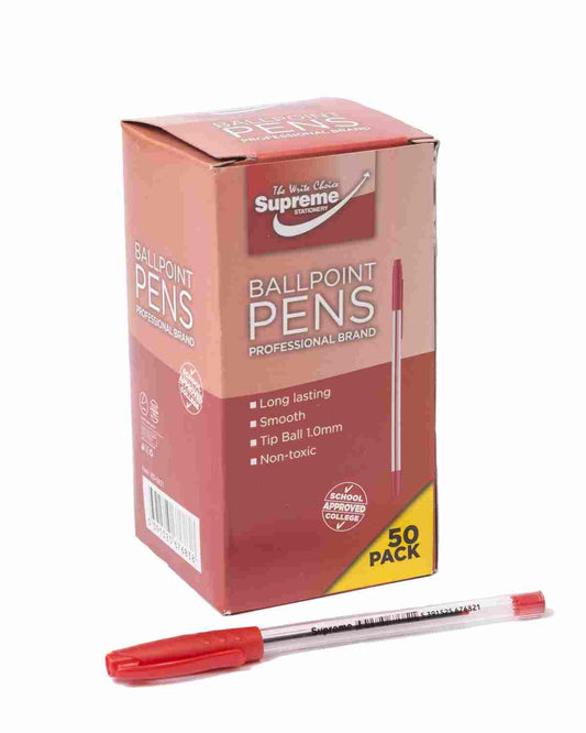 Supreme Ballpoint Pen Biros Box 50 Red