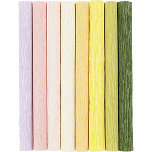 Crepe Paper, pastel colours, 8 sheets